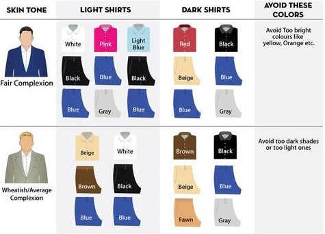 как правильно сочетать рубашку по цвету