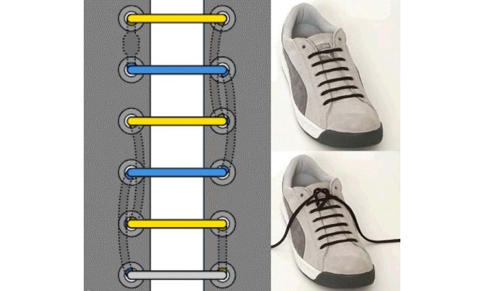 Шнуровка ботинок - 6 способов завязывания, техника исполнения